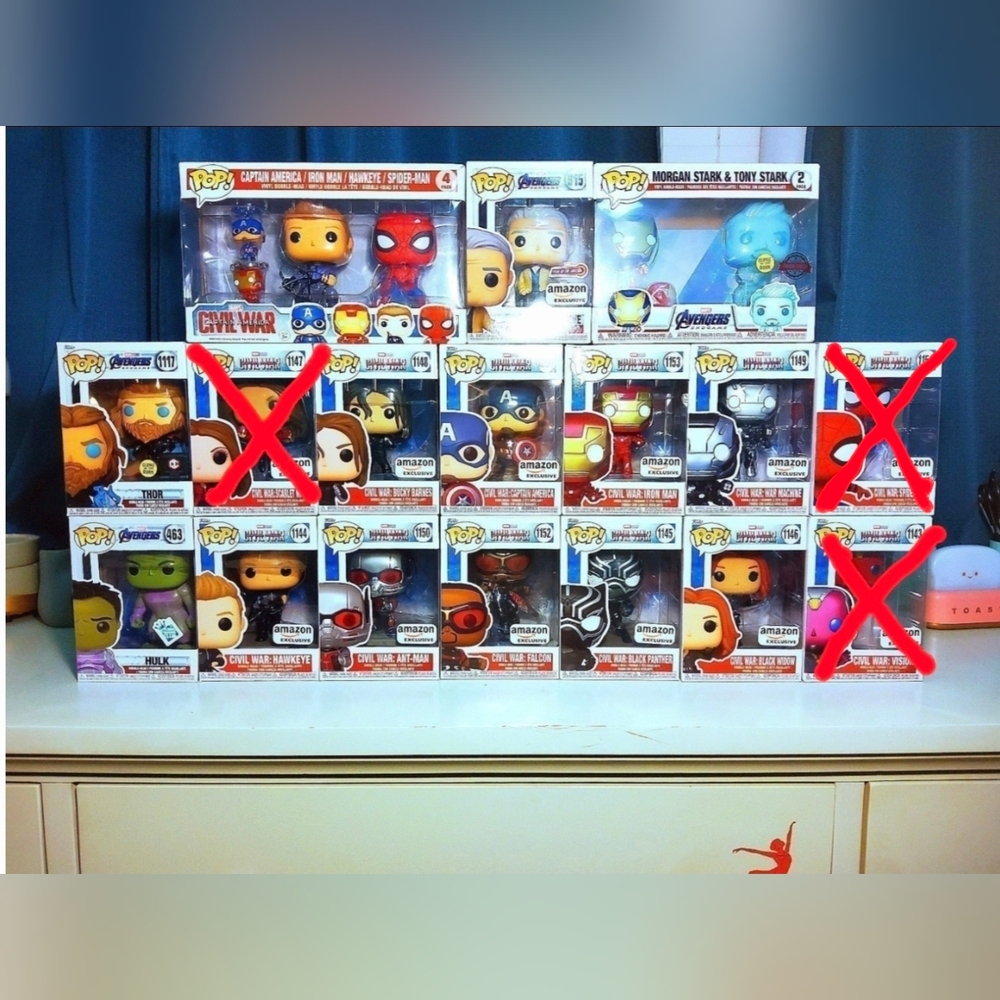 14pc Funko Avengers Civil War Set Endgame Hulk Thor Tony & Morgan Old Man Steve